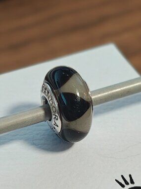 Authentic Pandora Retired Captivating Black Murano Glass Charm – 790640